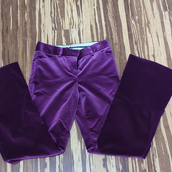 Theory Deep Purple Grape Velvet Wide Trousers - Picture 1 of 6